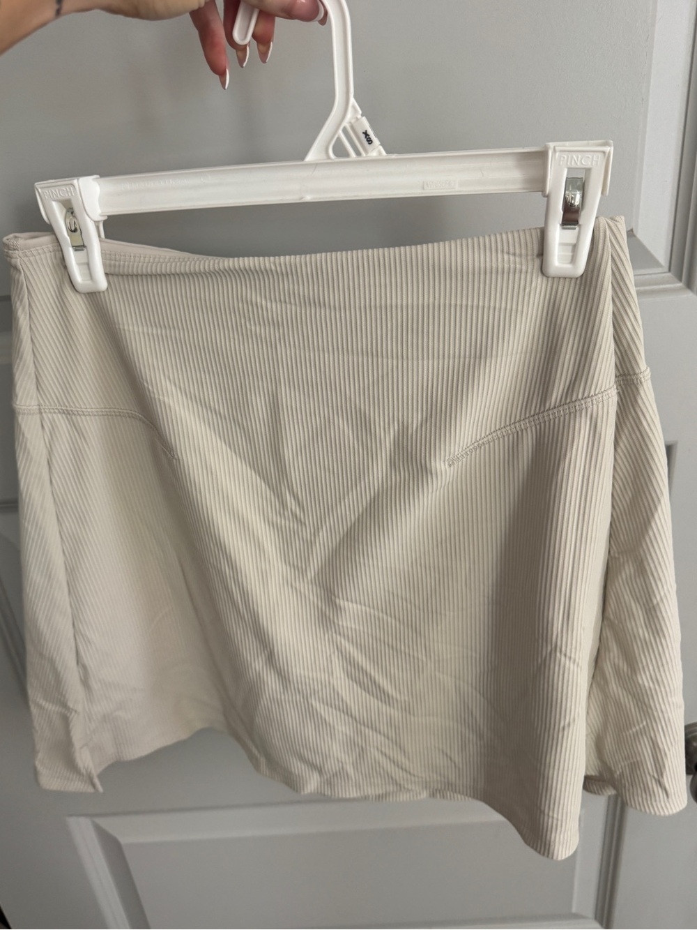 Old Navy Cream Ribbed A-Line Skirt